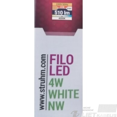 LED šviestuvas FILO 4W, 4000K, 510lm, su jungtuku, 30cm, IP20, STRUHM 2 LED šviestuvas FILO 4W, 4000K, 510lm, su jungtuku, 30cm, IP20, STRUHM 2