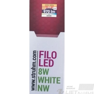 LED šviestuvas FILO 8W, 4000K, 970lm, su jungtuku, 50cm, IP20, STRUHM 2 LED šviestuvas FILO 8W, 4000K, 970lm, su jungtuku, 50cm, IP20, STRUHM 2