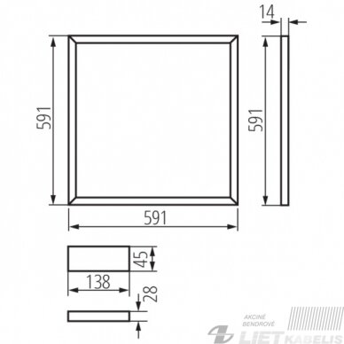 LED šviestuvas Frame, 40W, AVAR, 6060, 3000K, 3400lm, Kanlux 5 LED šviestuvas Frame, 40W, AVAR, 6060, 3000K, 3400lm, Kanlux 5