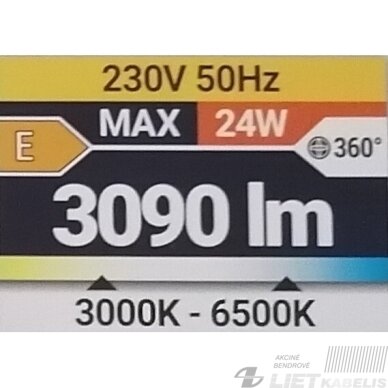 LED Šviestuvas IRYNA 24W, 3000-6500K, 3090Lm, su pulteliu, IP44, Struhm 2 LED Šviestuvas IRYNA 24W, 3000-6500K, 3090Lm, su pulteliu, IP44, Struhm 2