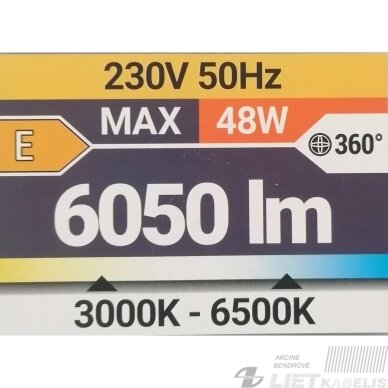 LED Šviestuvas IRYNA 48W, 3000-6500K, 6050Lm, su pulteliu, IP44, Struhm 2 LED Šviestuvas IRYNA 48W, 3000-6500K, 6050Lm, su pulteliu, IP44, Struhm 2