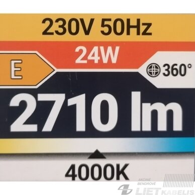 LED šviestuvas KAROL 24W, 4000K, 2120lm, IP44, Struhm 6
