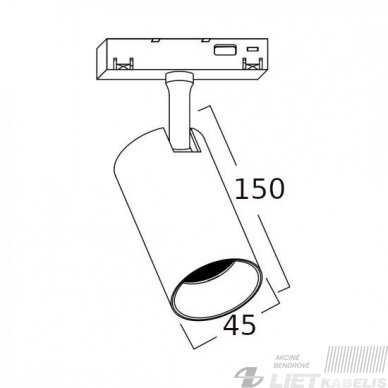 Magnetinės apšvietimo sistemos LED šviestuvas L20/GD-7, 7W, 3000K, magnetinis, SPRING 2