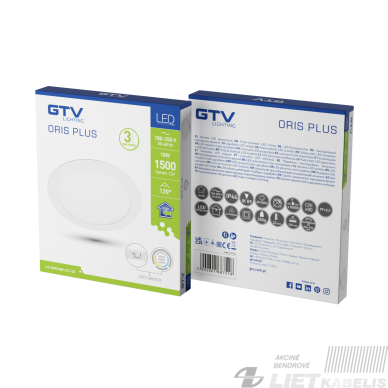 LED šviestuvas ORIS 18W, 3000-6500K, 1500lm, CCT, IP44, GTV 1 LED šviestuvas ORIS 18W, 3000-6500K, 1500lm, CCT, IP44, GTV 1