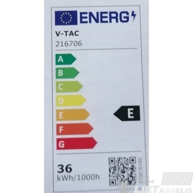 LED šviestuvas  panelė 36W, 4000K, 4320 lm, 595x595mm, V-TAC 5