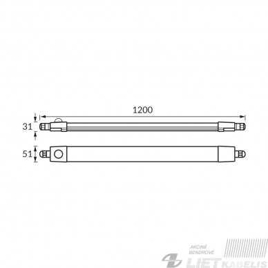 LED Šviestuvas TABOR 36W, 4000K, 5150lm, su judesio davikliu, IP65, Struhm 2