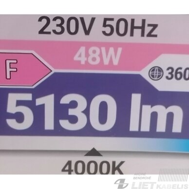 LED šviestuvas TOTEM 48W, 4000K, 5130Lm, IP20, kvadratinis, Struhm 4