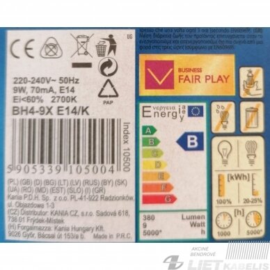 Lempa ekonominė BH4-9X, 9W, E14, Kanlux 1