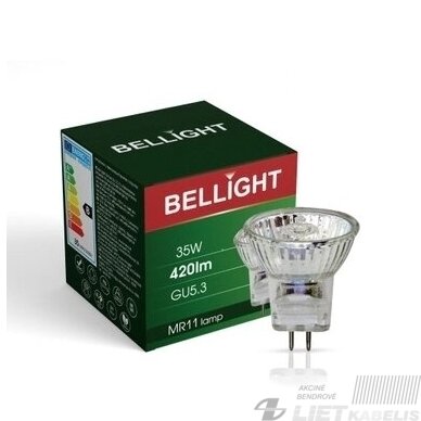 Lempa halogeninė 35W, 420lm, GU5.,3 MR11, 230V, BELLIGHT Lempa halogeninė 35W, 420lm, GU5.,3 MR11, 230V, BELLIGHT