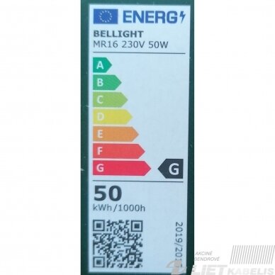 Lempa halogeninė 50W, G5,3, 230V, Bellight 1 Lempa halogeninė 50W, G5,3, 230V, Bellight 1