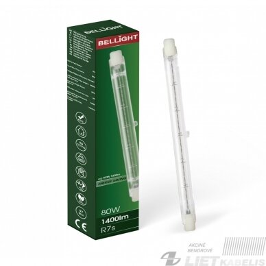 Lempa halogeninė 80W, 3000K, 230V, R7s ,78mm, Bellight Lempa halogeninė 80W, 3000K, 230V, R7s ,78mm, Bellight