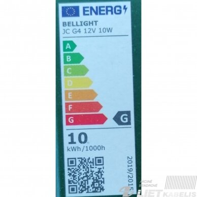 Lempa halogeninė JC-10W, 12V, G4, BELLIGHT 1