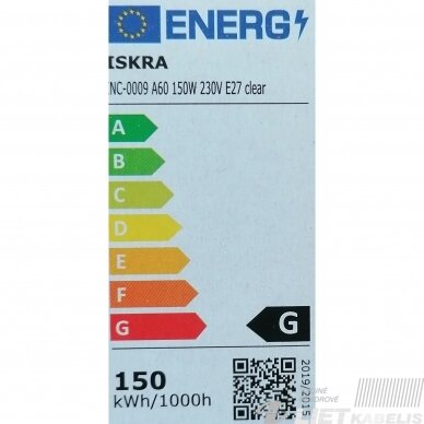 Lempa kaitrinė 150W, E27, Iskra 1 Lempa kaitrinė 150W, E27, Iskra 1