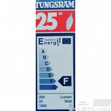 Lempa kaitrinė 25W, E14, Tungsram 1 Lempa kaitrinė 25W, E14, Tungsram 1