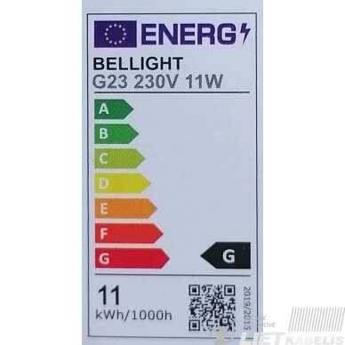 Lempa kompaktinė PL-S 2P 11W/830, G23, BELLIGHT 1 Lempa kompaktinė PL-S 2P 11W/830, G23, BELLIGHT 1