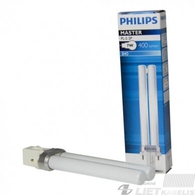 Lempa kompaktinė PL-S, 7W/840, 2P, G23, Philips Lempa kompaktinė PL-S, 7W/840, 2P, G23, Philips