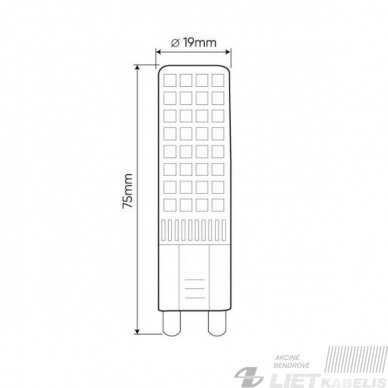 Lempa LED 12W, G9, 230V, 1160lm, 2700K, keramikinė, LEDline 1 Lempa LED 12W, G9, 230V, 1160lm, 2700K, keramikinė, LEDline 1