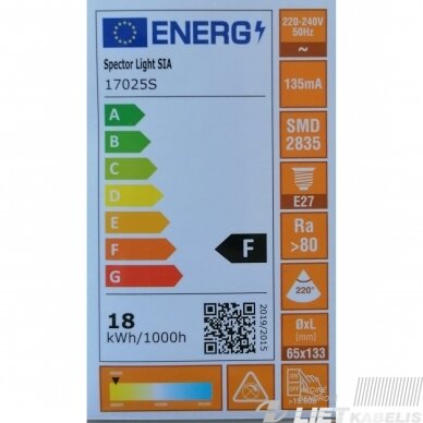 Lempa LED 18W, 3000K, 1850lm, E27, Spector light 1 Lempa LED 18W, 3000K, 1850lm, E27, Spector light 1