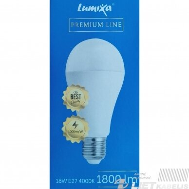 Lempa LED 18W,  E27, 4000K, 1800Lm,   LUMIXA 1