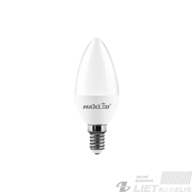 Lempa LED 5W, E14, 3000K, 396lm, žvakė, MAX-LED