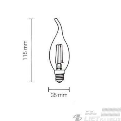 Lempa LED 60SMD, 3,5W, E14, 2700K, liepsnelės formos, GTV 1 Lempa LED 60SMD, 3,5W, E14, 2700K, liepsnelės formos, GTV 1