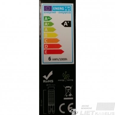 Lempa LED 6W, G9, 230V, 550lm, 2700K, keramikinė, LEDline 1 Lempa LED 6W, G9, 230V, 550lm, 2700K, keramikinė, LEDline 1