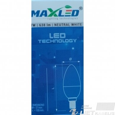 Lempa LED 7W, E14, 4500K, 648 lm, Maxled 2