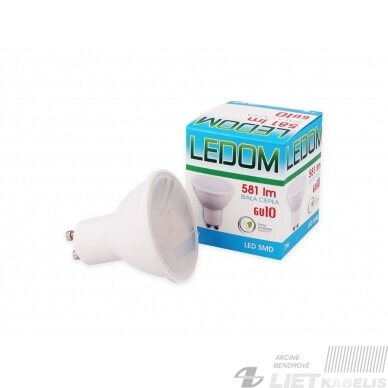 Lempa LED 7W, GU10, 581lm, 3000K, LEDOM Lempa LED 7W, GU10, 581lm, 3000K, LEDOM