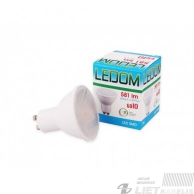 Lempa LED 7W, GU10, 581lm, 4000K, LEDOM Lempa LED 7W, GU10, 581lm, 4000K, LEDOM