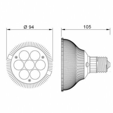 Lempa LED 8W, E27 (augalams),  Elmo 3