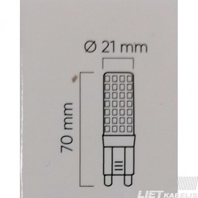 Lempa LED 8W, G9, 230V, 750lm, 2700K, keramikinė, LEDline 3