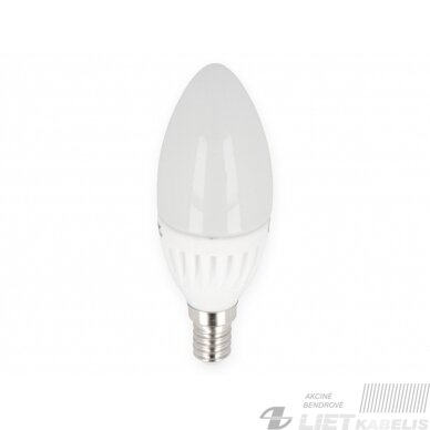 Lempa LED 9W, E14, 230V, 992lm, 4000K žvakės formos, keramikinė, LEDline