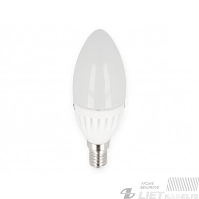 Lempa LED 9W, E14, 230V, 992lm, 4000K žvakės formos, keramikinė, LEDline Lempa LED 9W, E14, 230V, 992lm, 4000K žvakės formos, keramikinė, LEDline