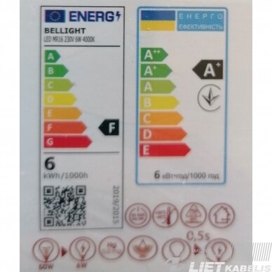 Lempa LED MR16, 6W, 230V, GU5.3, 4000K, Bellight 1