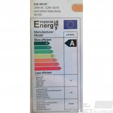 Lempa LED48 Standart 3,2W GU10, 6500K, 110Lm ActiveJet 2 Lempa LED48 Standart 3,2W GU10, 6500K, 110Lm ActiveJet 2