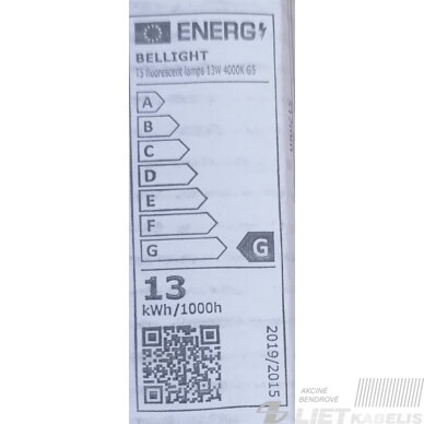 Lempa liuminescensinė T5,13W, 4000K, Bellight 1