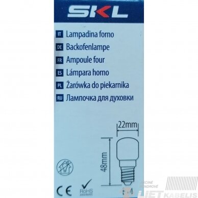 Lempa orkaitei 25W, E14, 300°C, 230V, SKL 1