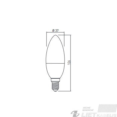 LED Lempa žvakės formos  8W, E14, 3000K ,GTV 2