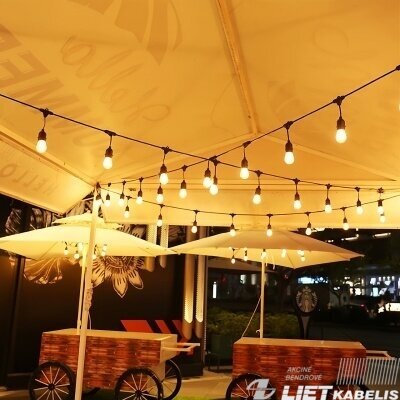 LED girlianda sodo 15W, 3000K, 1200lm, juoda, 15m, IP44, Reus&Helle 1 LED girlianda sodo 15W, 3000K, 1200lm, juoda, 15m, IP44, Reus&Helle 1