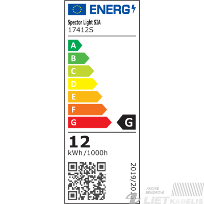 LED šviestuvas 12W, 4000K, 960Lm, virštinkinis ovalus baltas, IP54, SPECTOR Light 1