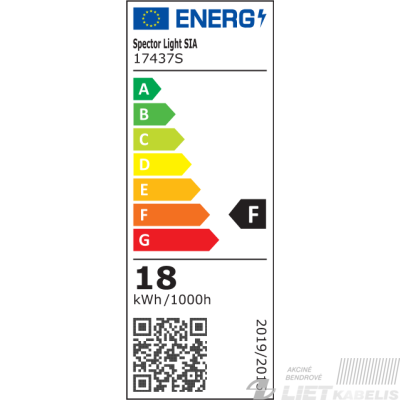 LED šviestuvas 18W, 4000K, 1850lm, IP54, SPECTOR LIGHT 1 LED šviestuvas 18W, 4000K, 1850lm, IP54, SPECTOR LIGHT 1