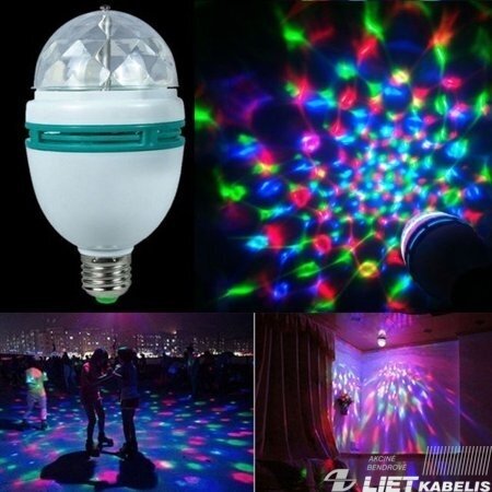 LED Lempa 3W, E27, RGB LED Lempa 3W, E27, RGB