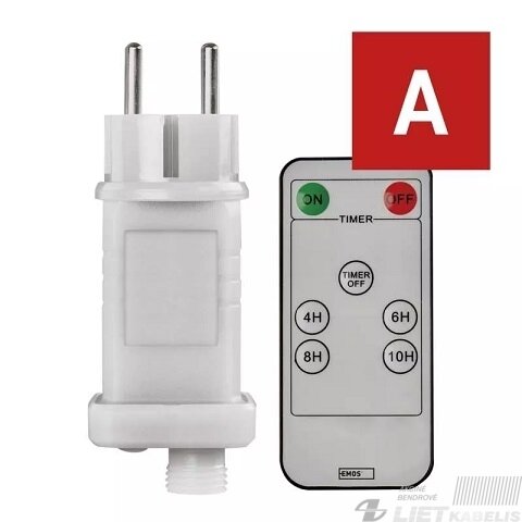 LED šviesos girliandų EMOS CONNECTING matinimo šaltinis, 30Vdc, 12W, su pulteliu, IP44, EMOS 1