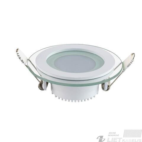 LED šviestuvas 12W su stiklu, 4000K, 780lm, įleidžiamas, Bona electrica LED šviestuvas 12W su stiklu, 4000K, 780lm, įleidžiamas, Bona electrica