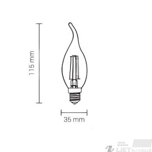 Lempa LED 60SMD, 3,5W, E14, 2700K, liepsnelės formos, GTV 1
