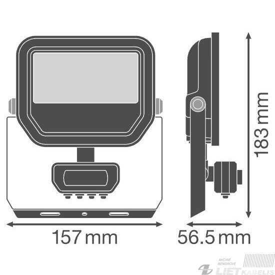 LED prožektorius 17W, 4000K, 2400lm, su judesio davikliu, IP65, LEDVANCE 1 LED prožektorius 17W, 4000K, 2400lm, su judesio davikliu, IP65, LEDVANCE 1