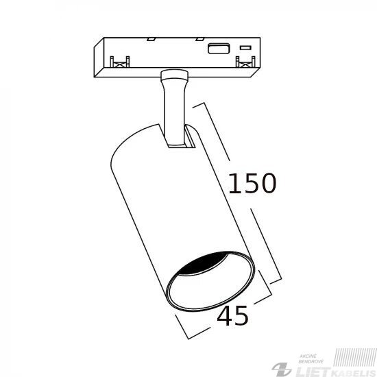 Magnetinės apšvietimo sistemos LED šviestuvas L20/GD-7, 7W, 3000K, magnetinis, SPRING 2