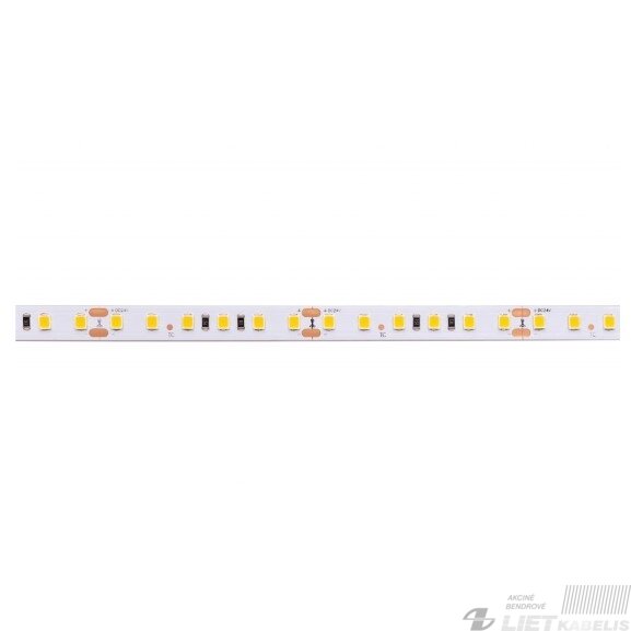 LED juosta, 5m ritė, 24V 14.4W/m, nehermetiška IP20, šiltai balta 2700K, 120LED/m, Bridgelux SMD