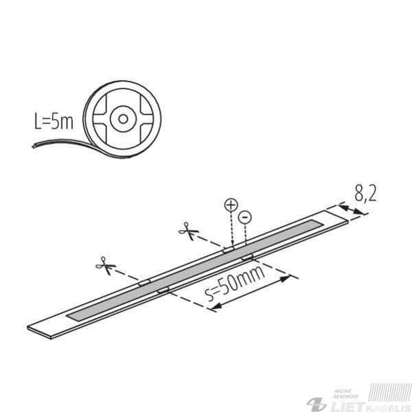 LED juosta 10W, 4000K, 460lm/W,24V, IP65, KANLUX 3 LED juosta 10W, 4000K, 460lm/W,24V, IP65, KANLUX 3