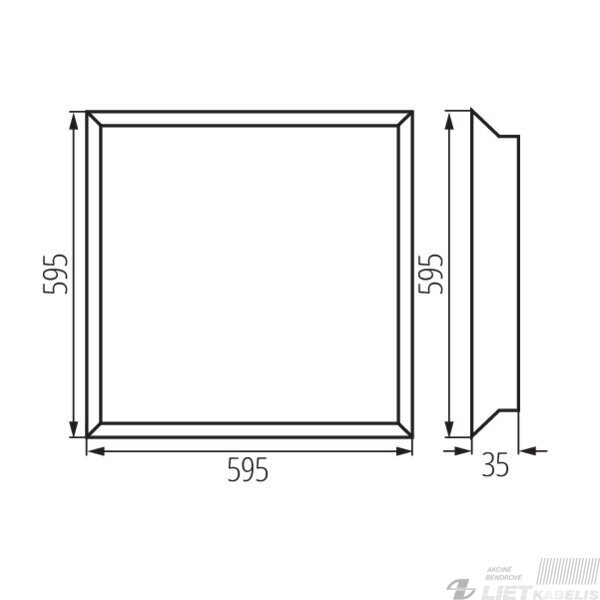 LED šviestuvas panelė 38W, 4000K, 3800lm, 6060mm Kanlux 4